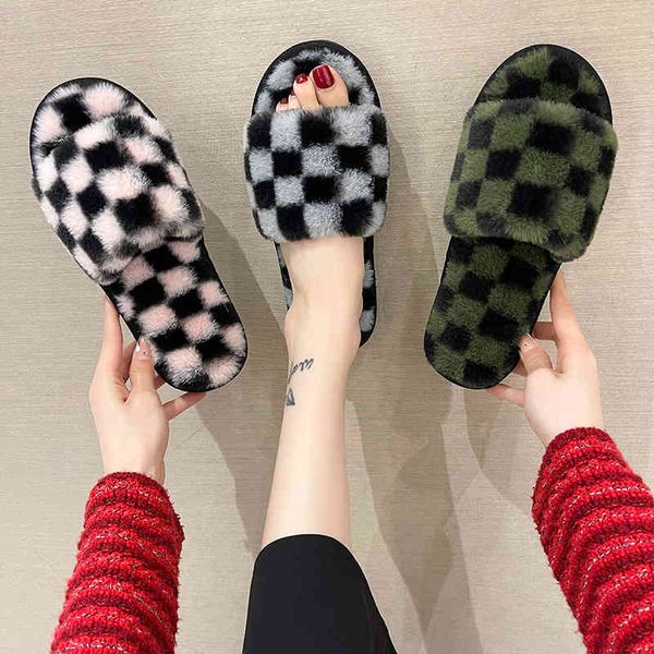 new black-and-white plaid woolen line slippers women's 2022 home warm flat bottom open cotton
new black-and-white plaid woolen line slippers women's 2022 home warm flat bottom open cotton