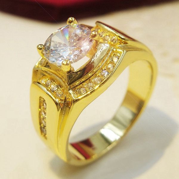 men ring with cubic zirconia solid 18k yellow gold filled classic men jewelry handsome gift fashion accessories size 9, Golden;silver
men ring with cubic zirconia solid 18k yellow gold filled classic men jewelry handsome gift fashion accessories size 9, Golden;silver