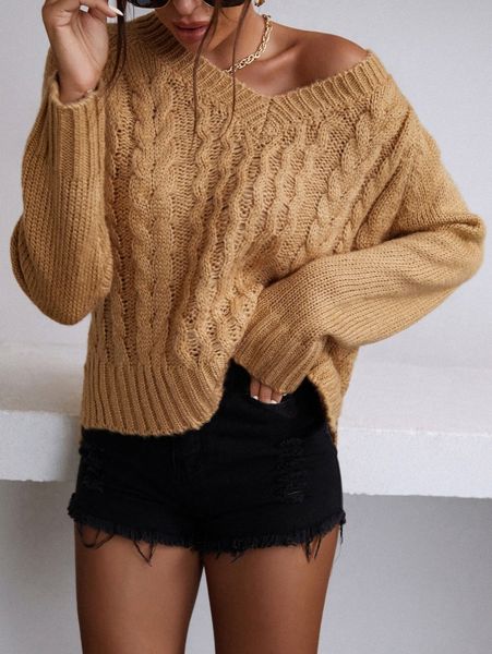 cable knit raglan sleeve sweater y2iw#, White;black