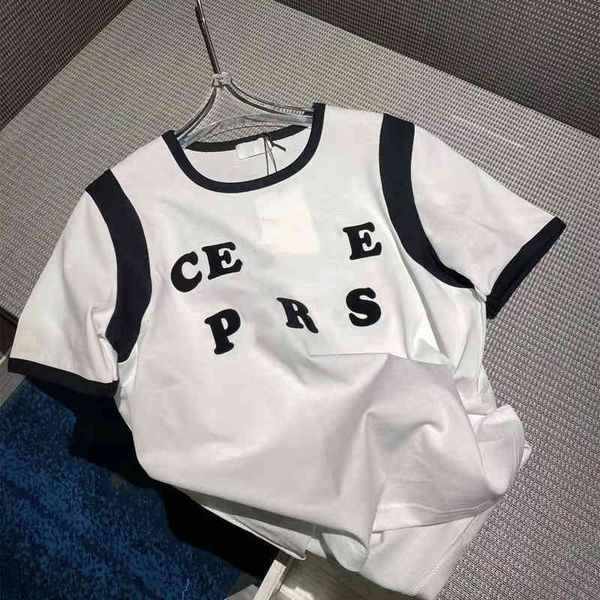 summer new printed leader contrast women's casual fresh girlish t-shirt with thin upper body, White
summer new printed leader contrast women's casual fresh girlish t-shirt with thin upper body, White