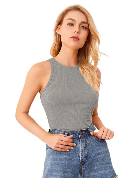 rib-knit solid tank c8rk#, White 
rib-knit solid tank c8rk#, White