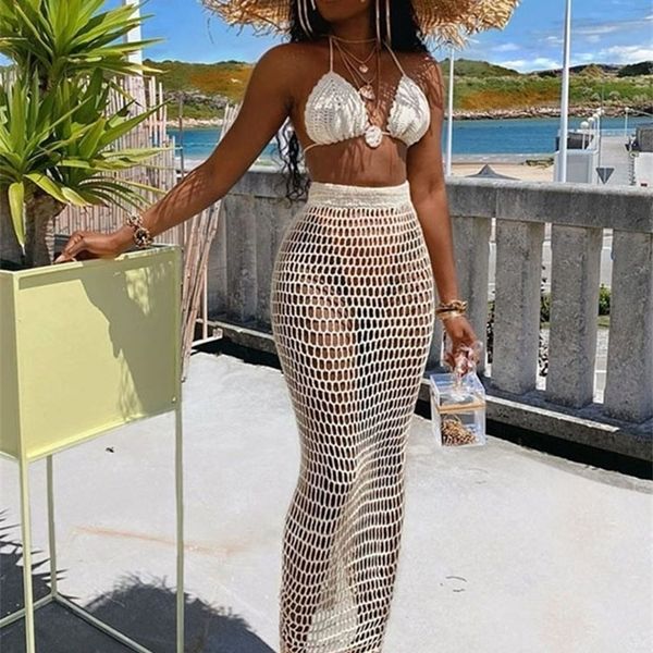 townlike hollow out bandage two piece set spaghetti strap and long skirt beach summer 2 piece set women outfits 220712, White
townlike hollow out bandage two piece set spaghetti strap and long skirt beach summer 2 piece set women outfits 220712, White