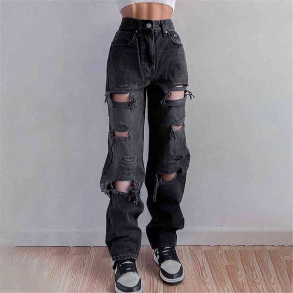 2022 autumn harajuku fashion jeans women loose straight pipe pants punk style retro women denim pants y2k holes ripped jeans l220726, Blue
2022 autumn harajuku fashion jeans women loose straight pipe pants punk style retro women denim pants y2k holes ripped jeans l220726, Blue