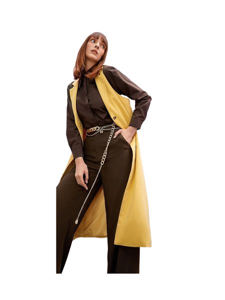 lapel collar single button sleeveless longline coat i4d1#, Black
lapel collar single button sleeveless longline coat i4d1#, Black