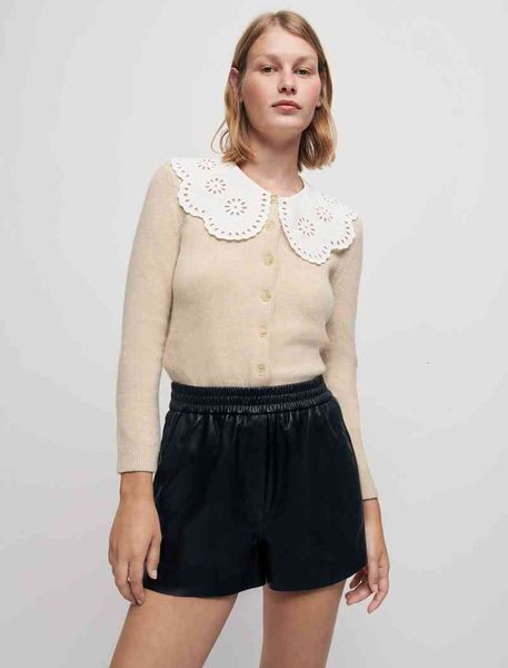 women's knits & tees fadan family autumn and winter college hollow out embroidery doll neck knitted cardigan short, White
women's knits & tees fadan family autumn and winter college hollow out embroidery doll neck knitted cardigan short, White