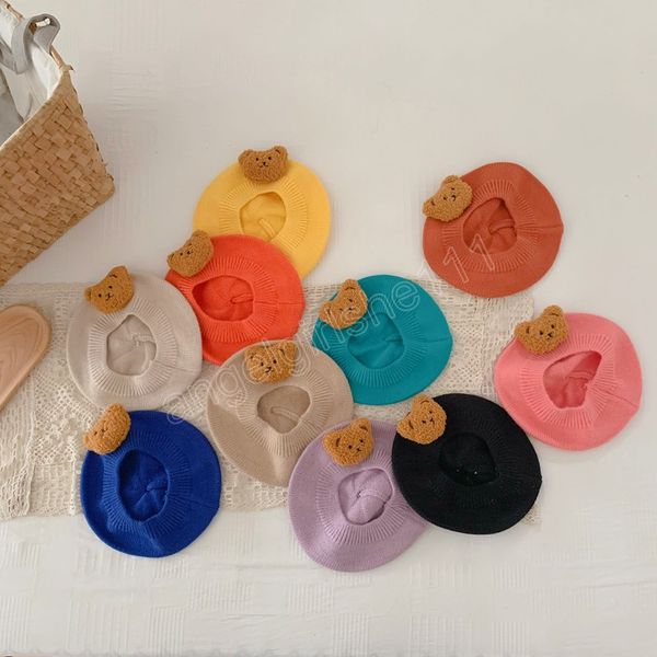 baby knitted beret hat solid color children's warm cartoon bear hats autumn winter painter cap for girls kids bonnet accessories, Yellow
baby knitted beret hat solid color children's warm cartoon bear hats autumn winter painter cap for girls kids bonnet accessories, Yellow
