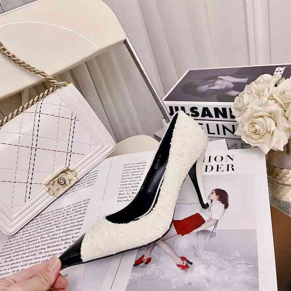 dress shoes women's cotton fabric pointed toe super high heels metal decoration series, Black
dress shoes women's cotton fabric pointed toe super high heels metal decoration series, Black