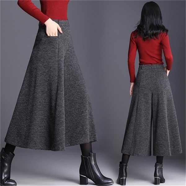 autumn and winter trousers women fashion high waist wide leg pants plus size pants women culottes skirt trousers 3/4 pants women 201228, Black;white
autumn and winter trousers women fashion high waist wide leg pants plus size pants women culottes skirt trousers 3/4 pants women 201228, Black;white