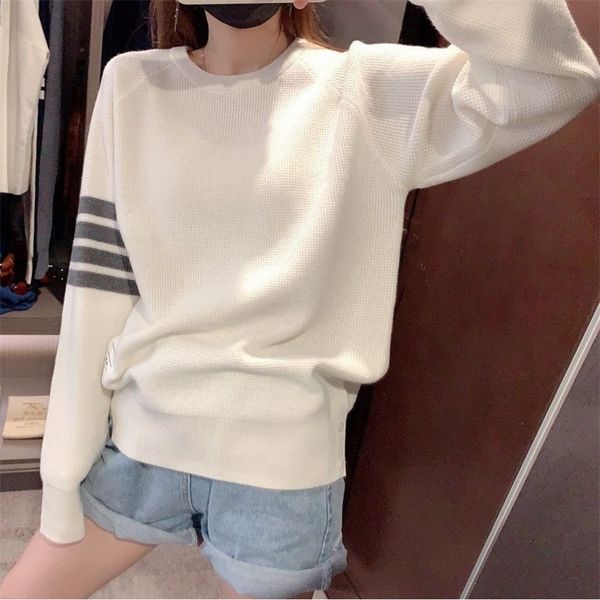 summer explosion aw tb classic waffle stripe crew neck long sleeve bottomed shirt pullover versatile loose casual sweater women, Black
summer explosion aw tb classic waffle stripe crew neck long sleeve bottomed shirt pullover versatile loose casual sweater women, Black