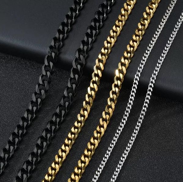 3mm 5mm stainless steel cuban link gold silver black chain necklace for women men hip hop titanium steel choker fashion jewelry gift
3mm 5mm stainless steel cuban link gold silver black chain necklace for women men hip hop titanium steel choker fashion jewelry gift