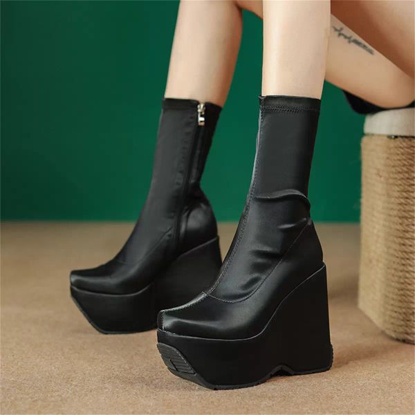 high-heeled women's boots thick-soled mid-tube shoes 2022 autumn and winter new fashion thick-heeled side zipper ankle boots, Black
high-heeled women's boots thick-soled mid-tube shoes 2022 autumn and winter new fashion thick-heeled side zipper ankle boots, Black