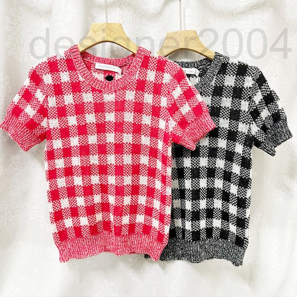 women's sweaters designer 22 early spring d mohair red plaid round neck embroidery short sleeve slim temperament knitted sweater women&, White;black
women's sweaters designer 22 early spring d mohair red plaid round neck embroidery short sleeve slim temperament knitted sweater women&, White;black