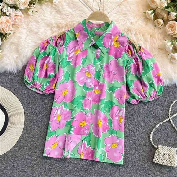 women retro flower print blouse puff sleeve off shoulder eleant shirt blusas mujer summer lapel 210602, White
women retro flower print blouse puff sleeve off shoulder eleant shirt blusas mujer summer lapel 210602, White