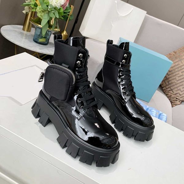 fashion rois boot designer woman ankle martin boots platform heel real leather nylon removable pouch booties winter combat shoes with origin, Black
fashion rois boot designer woman ankle martin boots platform heel real leather nylon removable pouch booties winter combat shoes with origin, Black