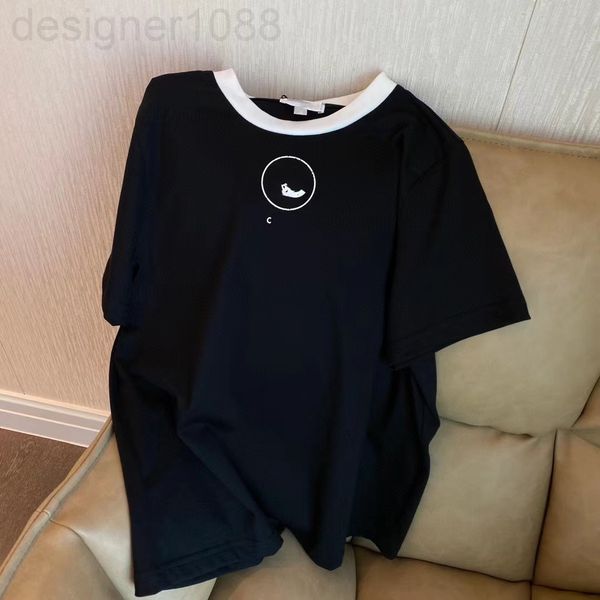women's t-shirt designer 2022 spring and summer new style small fragrance chest letter print stitching contrast round neck simple loose, White
women's t-shirt designer 2022 spring and summer new style small fragrance chest letter print stitching contrast round neck simple loose, White