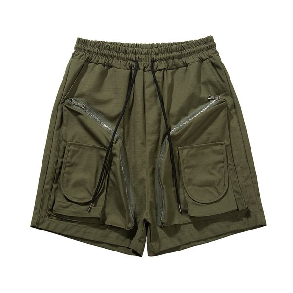 army green shorts jogger men women big pocket running elastic skateboard casual short pants, White;black
army green shorts jogger men women big pocket running elastic skateboard casual short pants, White;black