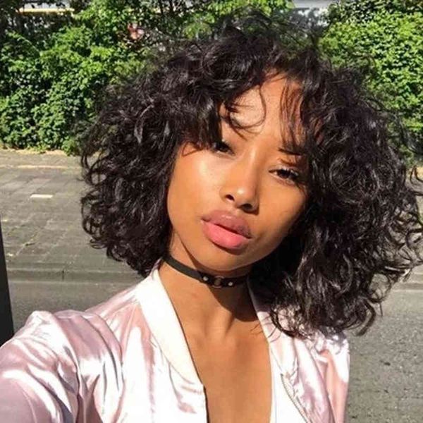 hair wigs curly bob with bangs for women human remy short afro out glue full machine allure 220722, Black
hair wigs curly bob with bangs for women human remy short afro out glue full machine allure 220722, Black