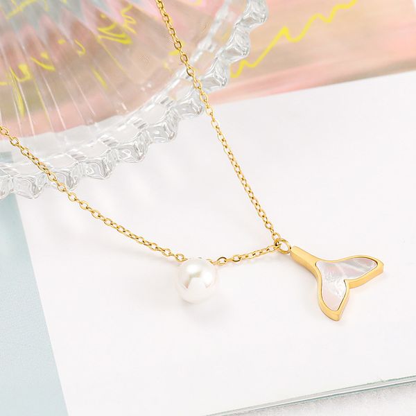 luxury white shell fishtail pendant pearl charm necklace jewelry for women engagement gift, Silver
luxury white shell fishtail pendant pearl charm necklace jewelry for women engagement gift, Silver