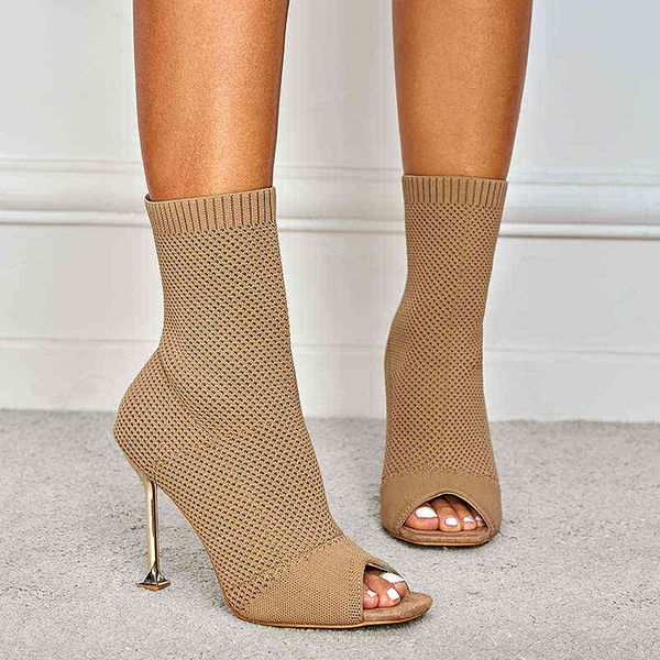 spring new women's boots fashionable fish mouth knitted fabric stretch stiletto high heel ankle 35 to 42 yards 220421, Black
spring new women's boots fashionable fish mouth knitted fabric stretch stiletto high heel ankle 35 to 42 yards 220421, Black
