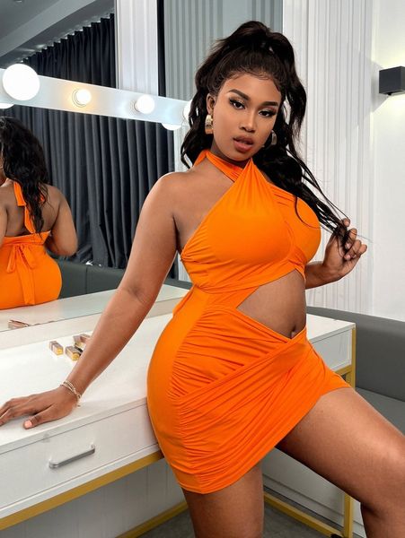 sxy plus halter cut out tie backless bodycon dress g6nr#, Black
sxy plus halter cut out tie backless bodycon dress g6nr#, Black