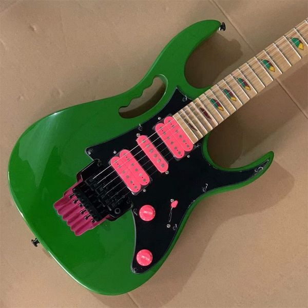 in stock stevevai green 77 electric guitar pyramid inlay floyd rose tremolo black hardware pink pickups lions claw tremolo cavity guitars gu
in stock stevevai green 77 electric guitar pyramid inlay floyd rose tremolo black hardware pink pickups lions claw tremolo cavity guitars gu