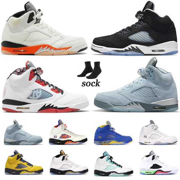 5 5s basketball shoes men sports sneakers unc oreo metallic silver michigan mens trainers with sock, Black
5 5s basketball shoes men sports sneakers unc oreo metallic silver michigan mens trainers with sock, Black