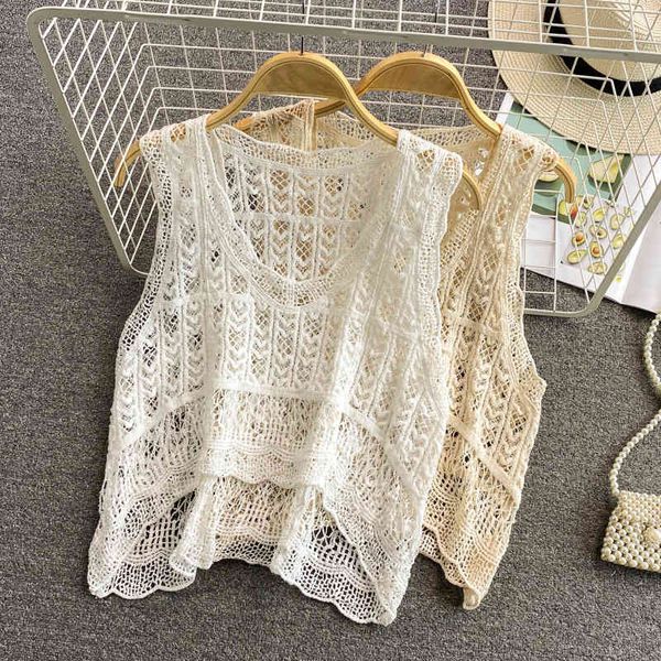 women's tanks camis lace knitted vest women's short v-neck hook flower hollow out versatile pullover blouse loose sleeveless ahjn, White
women's tanks camis lace knitted vest women's short v-neck hook flower hollow out versatile pullover blouse loose sleeveless ahjn, White