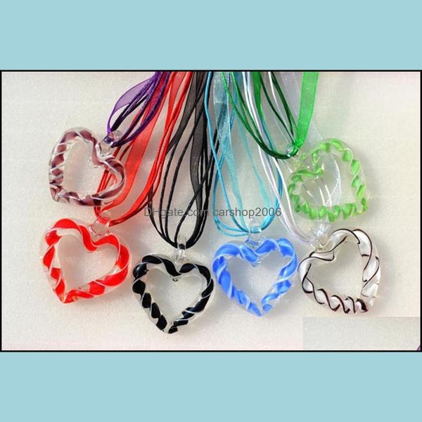 pendant necklaces pendants jewelry hollow heart lampwork glass drop murano necklace choker for girl womens dhffd, Silver 
pendant necklaces pendants jewelry hollow heart lampwork glass drop murano necklace choker for girl womens dhffd, Silver