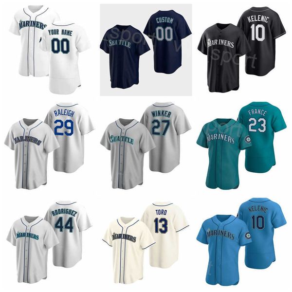 2022 baseball 10 jarred kelenic jersey 29 cal raleigh 25 dylan moore 23 ty france 27 jesse winker 44 julio rodriguez 13 abraham toro all sti, Blue;black
2022 baseball 10 jarred kelenic jersey 29 cal raleigh 25 dylan moore 23 ty france 27 jesse winker 44 julio rodriguez 13 abraham toro all sti, Blue;black