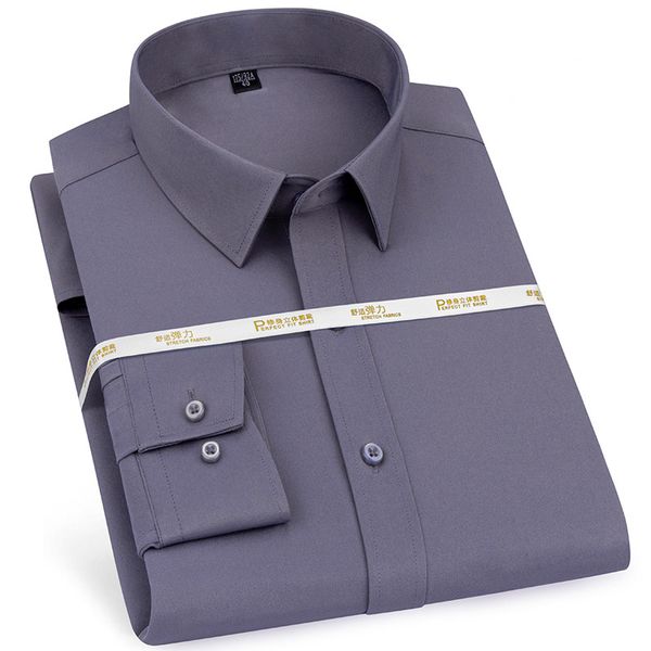 male long sleeve shirt classic solid stretch purple red casual soft pocketless formal office work menswear non iron men clothing, White;black
male long sleeve shirt classic solid stretch purple red casual soft pocketless formal office work menswear non iron men clothing, White;black