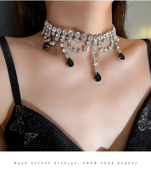 european and american nightclub hipster collarbone choker chain net red temperament full diamond necklace jewelry, Golden;silver
european and american nightclub hipster collarbone choker chain net red temperament full diamond necklace jewelry, Golden;silver