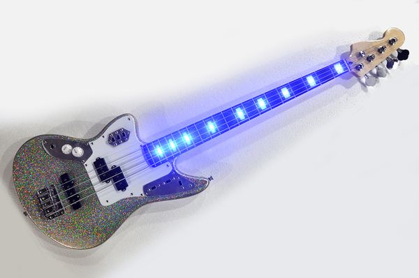 factory custom shiny particles left handed 4-string electric bass guitar chrome hardwares rosewood led lights fingerboard white pickguard of
factory custom shiny particles left handed 4-string electric bass guitar chrome hardwares rosewood led lights fingerboard white pickguard of