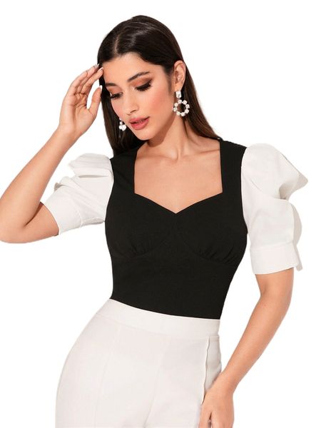 modely square neck ruched bust fitted n5vq#, White 
modely square neck ruched bust fitted n5vq#, White
