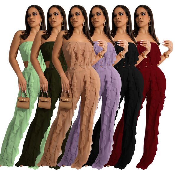 summer side of fungus tracksuits for women solid color strapless tube and splicing loose pants casual 2 piece sets k10069, Gray
summer side of fungus tracksuits for women solid color strapless tube and splicing loose pants casual 2 piece sets k10069, Gray