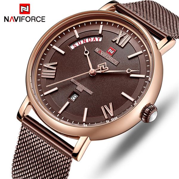 naviforce watch men fashion business watches men's casual waterproof quartz wristwatch stainless steel mesh relogio masculino255g, Slivery;brown
naviforce watch men fashion business watches men's casual waterproof quartz wristwatch stainless steel mesh relogio masculino255g, Slivery;brown