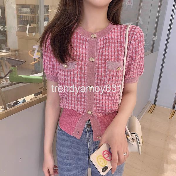 women's knits & tees spring 21 knitted cardigan thin pink small fragrance coat female spring and autumn bright silk, White
women's knits & tees spring 21 knitted cardigan thin pink small fragrance coat female spring and autumn bright silk, White