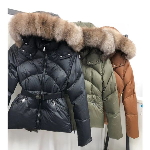 2022 women's fashion hooded casual down puffer jacket warm fox fur collar slim fit short parkas female coat winter outerwear, Black
2022 women's fashion hooded casual down puffer jacket warm fox fur collar slim fit short parkas female coat winter outerwear, Black