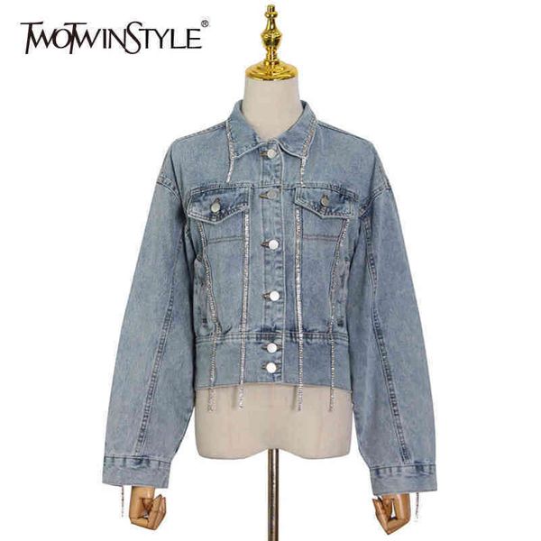 casual blue denim jacket for women lapel long sleeve short patchwork diamond jackets female spring fashion 210423, Black;brown
casual blue denim jacket for women lapel long sleeve short patchwork diamond jackets female spring fashion 210423, Black;brown