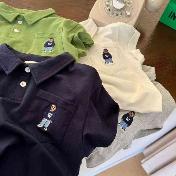 children's short sleeve summer fashion boys' and girls' cartoon embroidered polo shirt baby lapel short sleeve t, White
children's short sleeve summer fashion boys' and girls' cartoon embroidered polo shirt baby lapel short sleeve t, White