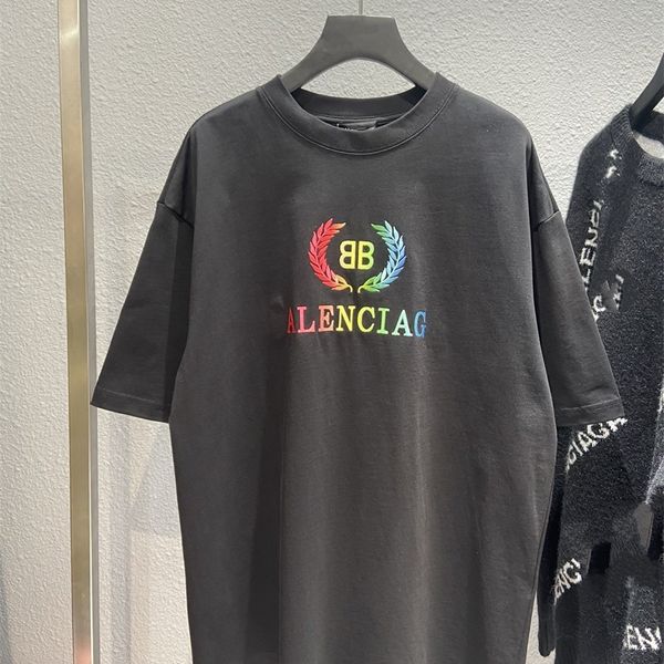 clothing embroidered rainbow wheat ear falling shoulder os version male and female lovers round neck short sleeve t-shirt, White;black
clothing embroidered rainbow wheat ear falling shoulder os version male and female lovers round neck short sleeve t-shirt, White;black