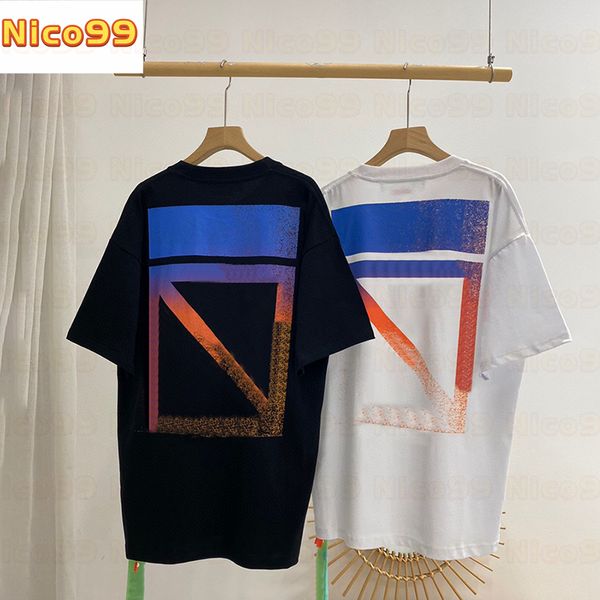 22ss white tee spray-painted gradient collision finger print pattern round neck cotton loose fashion versatile short sleeve, White;black
22ss white tee spray-painted gradient collision finger print pattern round neck cotton loose fashion versatile short sleeve, White;black