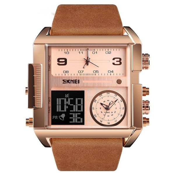 skmei square large dial men's business e-watch multifunctional waterproof watch, Slivery;brown
skmei square large dial men's business e-watch multifunctional waterproof watch, Slivery;brown