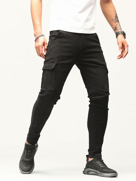 men flap pocket side cargo jeans 21c6#, Blue
men flap pocket side cargo jeans 21c6#, Blue