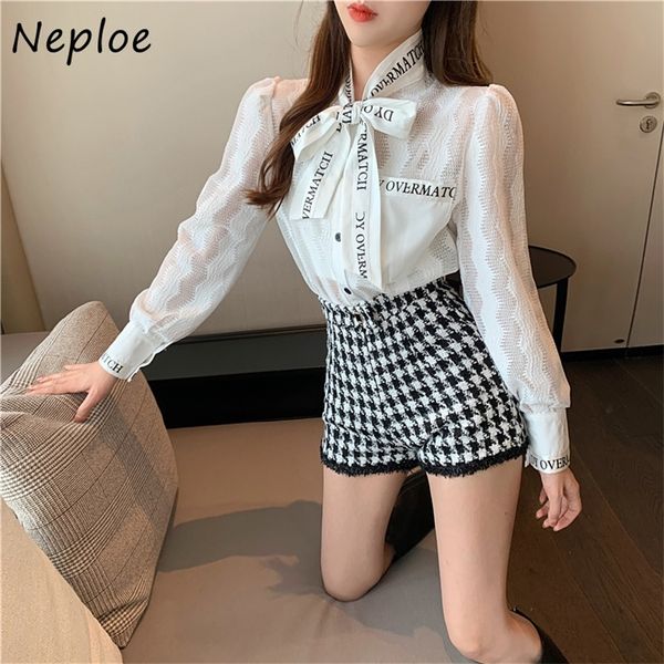 neploe work style ol slim blouse women turn down collar lace up bow design elegant blusas long sleeve single breast shirt 210226, Black;gray
neploe work style ol slim blouse women turn down collar lace up bow design elegant blusas long sleeve single breast shirt 210226, Black;gray