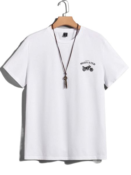 men motorcycle & letter graphic tee without necklace 88bx#, White;black
men motorcycle & letter graphic tee without necklace 88bx#, White;black