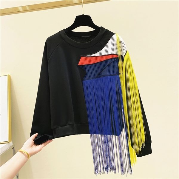 getspring women sweater tassel patchwork color matching women sweaters pullovers plus size casual knitting fashion 201203, White;black
getspring women sweater tassel patchwork color matching women sweaters pullovers plus size casual knitting fashion 201203, White;black