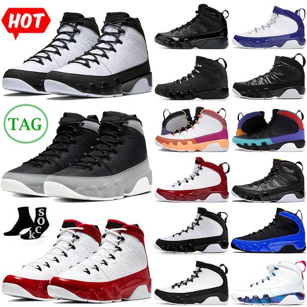 

wholesale 9 9s mens basketball shoes fire red particle grey bred racer blue gym anthracite chile red change the world university gold men sp, White;red