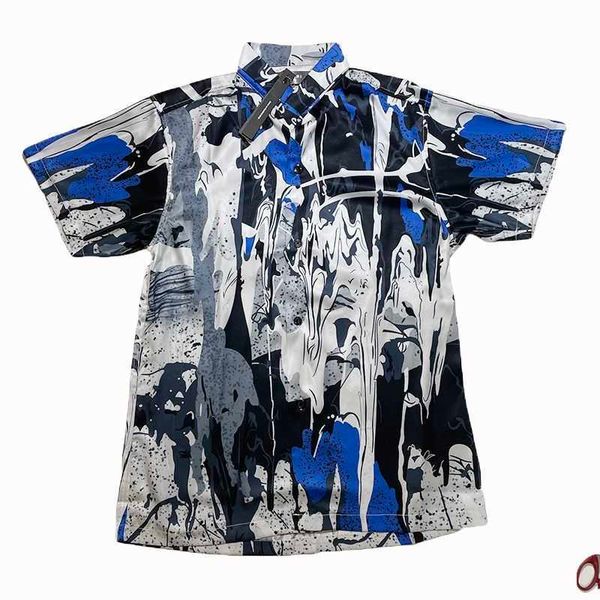 designer miri summer loose speckled old casual silk printed vintage short sleeved shirt european and american loose british, White;black
designer miri summer loose speckled old casual silk printed vintage short sleeved shirt european and american loose british, White;black