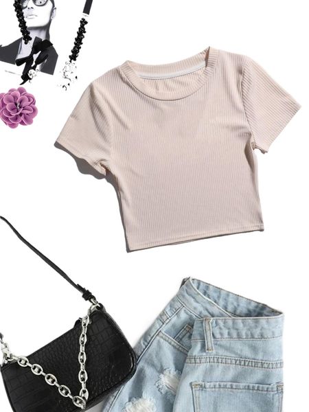 r.ib-knit c.rop tee h2x1#, White
