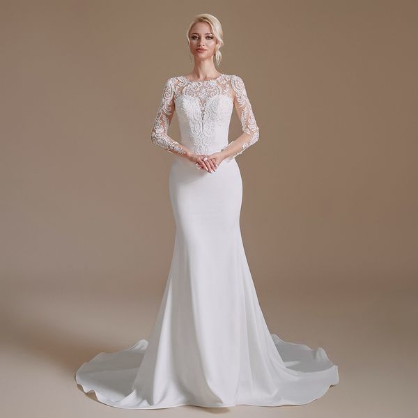 modest white ivory lace long sleeve mermaid wedding dresses sheer scoop neckline appliques beads long bridal gowns cps1995
modest white ivory lace long sleeve mermaid wedding dresses sheer scoop neckline appliques beads long bridal gowns cps1995